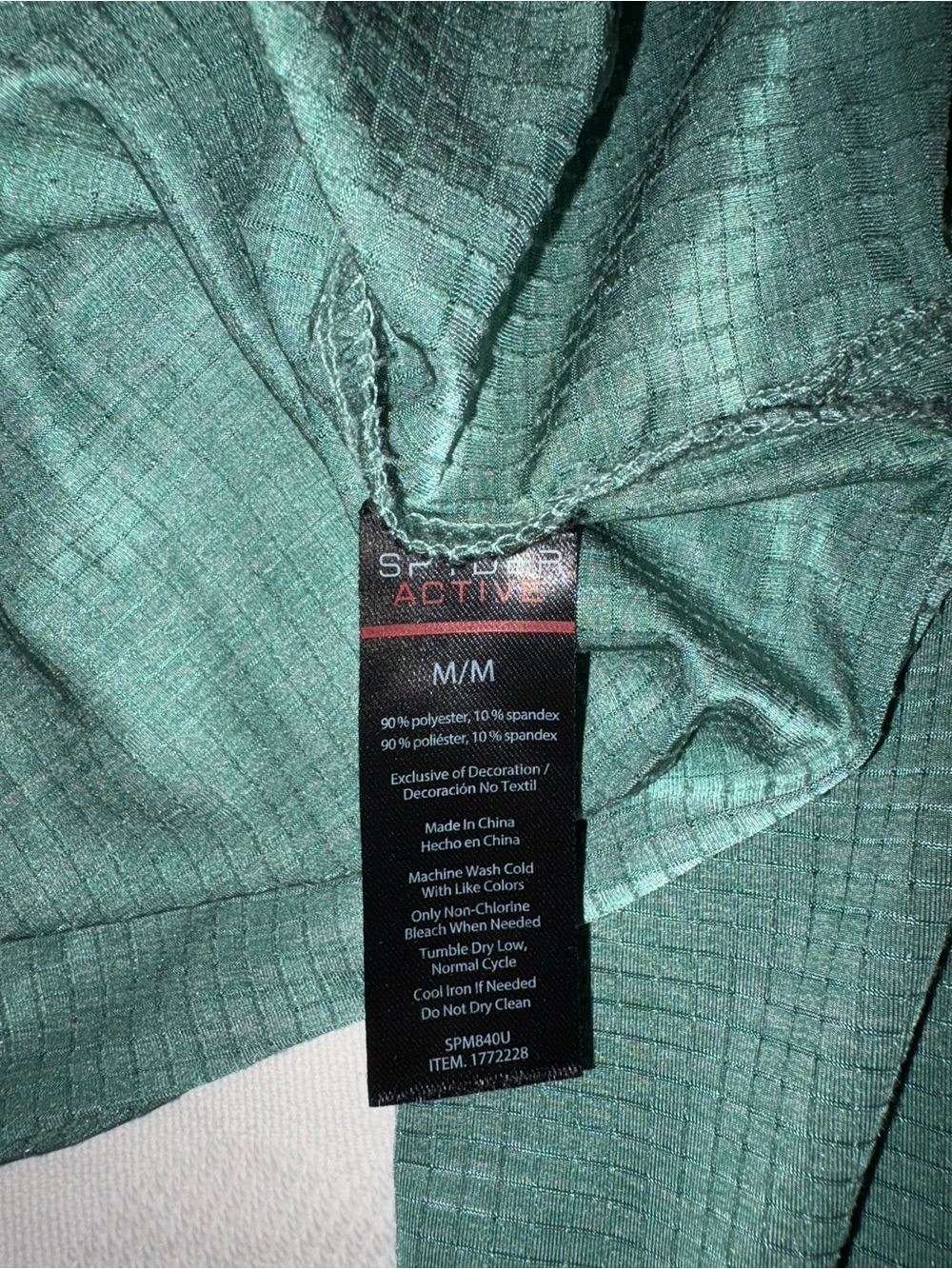 Spyder Men's Green Zip Pullover - Picture 6 of 6